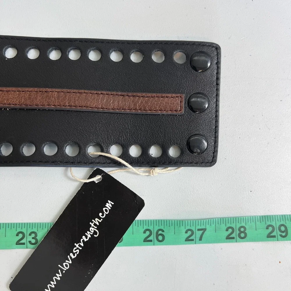 Womens Leather Black Brown Wide‎ Corset Waist Belt Snap Buckle Closure western S